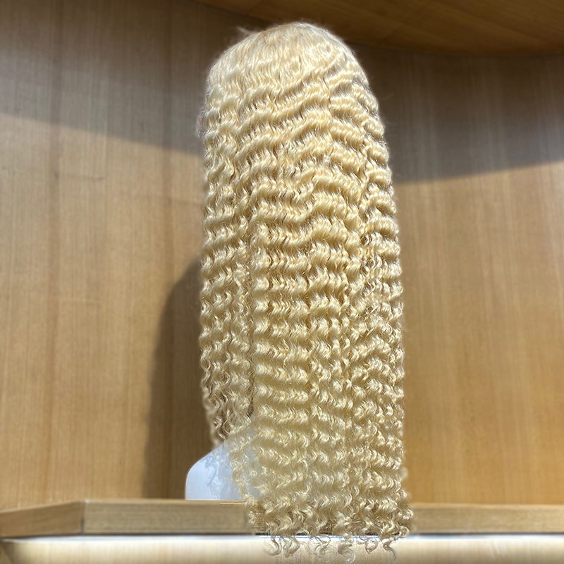 #613 Blonde Deep Wave Lace Wigs 13x4 Virgin Human Hair Wigs.