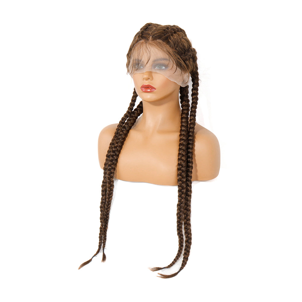 27# Synthetic Braided T4/27# Lace Wigs Natural Black and Grey/613 Color 28 Inch with Baby Hair for Fashion Black Women 4# Color